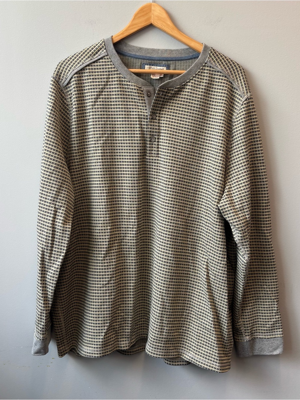 Carbon2Cobalt XL Henley Sweatshirt top Long-Sleeve Waffle